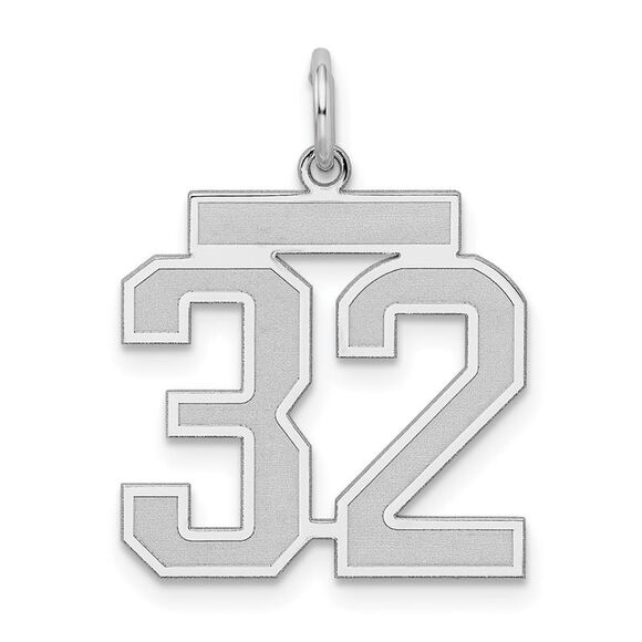 Sterling Silver Jersey Collection Medium Number 32 Pendant